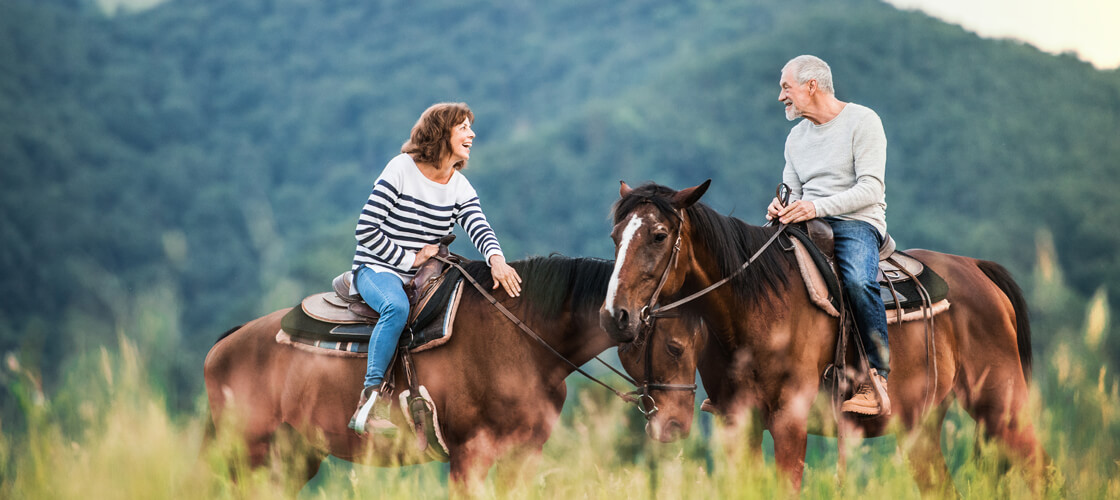 Couple on horses