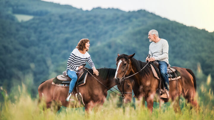 Couple on horses