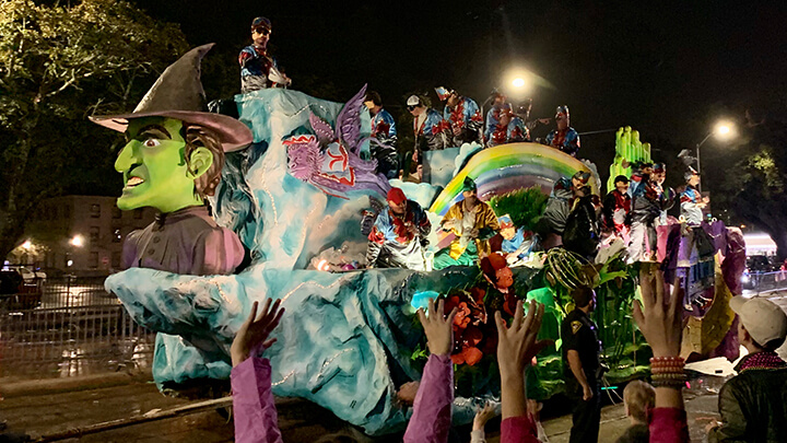 Witch Float in Mardi Gras Parade